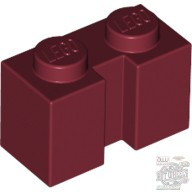 Lego BRICK 1X2 W. GROOVE, Dark red
