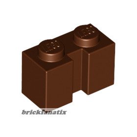 Lego BRICK 1X2 W. GROOVE, Reddish brown