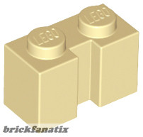 Lego BRICK 1X2 W. GROOVE, Tan