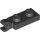 Lego Plate, Modified 1 x 2 with Clip on End (Horizontal Grip), Black