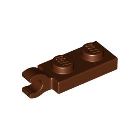 Lego PLATE 2X1 W/HOLDER,VERTICAL, Reddish brown