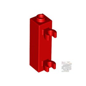   Lego Brick, Modified 1 x 1 x 3 with 2 Clips (Vertical Grip) - Hollow Stud, Red