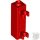 Lego Brick, Modified 1 x 1 x 3 with 2 Clips (Vertical Grip) - Hollow Stud, Red