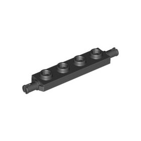 Lego Plate, Modified 1 x 4 with Wheels Holder, Black