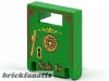 Lego Container, Box 2 x 2 x 2 Door with Slot with Black and Gold Dial, Handle, Key Hole, and 'Safe Co' Pattern, Green