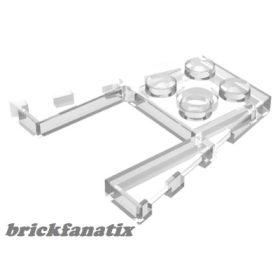 Lego PLATE 4X4 W/ANGLE, Trans clear