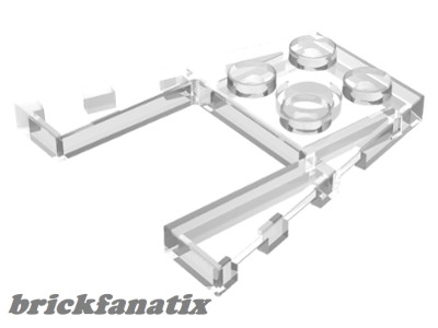 Lego PLATE 4X4 W/ANGLE, Trans clear