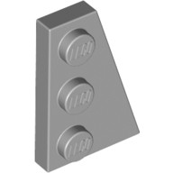 Lego RIGHT PLATE 2X3 W/ANGLE, Light grey