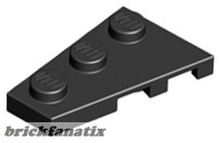 Lego LEFT PLATE 2X3 W/ ANGLE, Black