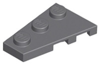 Lego LEFT PLATE 2X3 W/ANGLE Dark grey