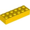 Lego Brick 2X6, Bright yellow