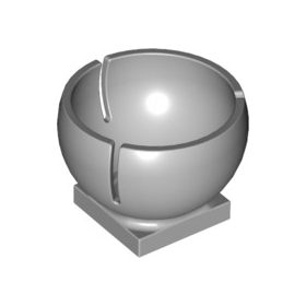   Lego Cylinder Hemisphere 3 x 3 Ball Turret Socket with 2 x 2 Base, Light bluish gray