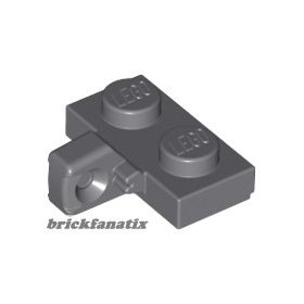   Lego Hinge Plate 1 x 2 Locking with 1 Finger on Side with Bottom Groove, Dark grey