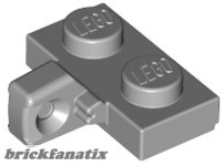 Lego Hinge Plate 1 x 2 Locking with 1 Finger on Side with Bottom Groove, Light grey