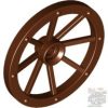 Lego Wheel Wagon Large 33mm D., Hole Notched for Wheels Holder Pin, Reddish brown