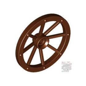   Lego Wheel Wagon Large 33mm D., Hole Notched for Wheels Holder Pin, Reddish brown