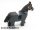 Lego Horse with Black Eyes Circled with White, Brown Bridle Pattern
