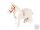 Lego Horse with Black Eyes, White Pupils and Dark Orange Bridle Pattern, White