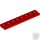 Lego Plate, Modified 1 x 8 with Door Rail, Red