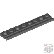 Lego Plate 1X8 With Rail, Dark grey