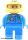 Lego Duplo Figure Male, Blue Legs, Blue Top with Green Suspenders and Tiger Logo, Yellow Helmet with Tiger