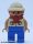 Lego Duplo Figure, Female, Blue Legs, Tan Top with 2 Pockets, Tan Pith Helmet, Red Bandana, Eyelashes