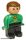 Lego Duplo Figure Male, Black Legs, Green Top with Yellow Scarf, Brown Hair