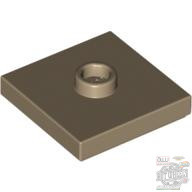 Lego Plate 2X2 W 1 Knob, Dark tan