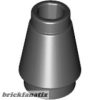 Lego Cone 1 x 1 with Top Groove, Black