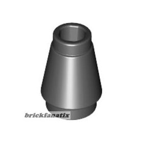 Lego Cone 1 x 1 with Top Groove, Black