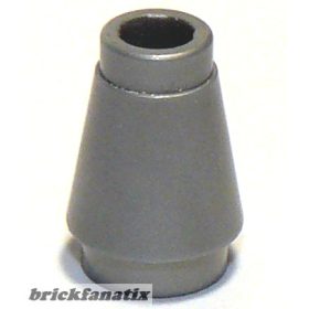 Lego Cone 1 x 1 with Top Groove, Flat silver