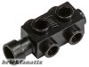 Lego Brick, Modified 1 x 2 x 2/3 with Studs on Sides and Extended Stud Receptacle, Black