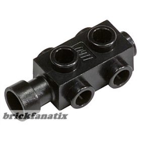   Lego Brick, Modified 1 x 2 x 2/3 with Studs on Sides and Extended Stud Receptacle, Black