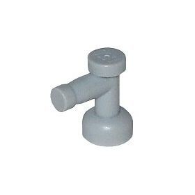 Lego Tap 1 x 1 without Hole in Nozzle End, Light grey