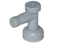 Lego Tap 1 x 1 without Hole in Nozzle End, Light grey