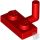 Lego Plate, Modified 1 x 2 with Bar Arm Up (Horizontal Arm 5mm), Red