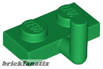 Lego Plate, Modified 1 x 2 with Bar Arm Up (Horizontal Arm 5mm), Green