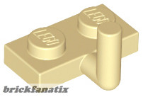 Lego Plate, Modified 1 x 2 with Bar Arm Up (Horizontal Arm 5mm), Tan