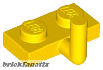 Lego Plate, Modified 1 x 2 with Bar Arm Up (Horizontal Arm 5mm), Yellow