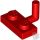 Lego PLATE W. HOOK 1X2, Bright red
