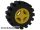 Lego Wheel 8mm D. x 6mm with Black Tire 15mm D. x 6mm Offset Tread Small - Band Around Center of Tread (4624 / 87414), Yellow
