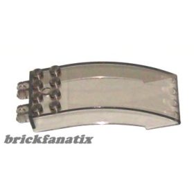   Lego Windscreen 8 x 4 x 2 Curved with Locking Dual 2 Fingers, Transparent brown