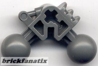Lego Bionicle Ball Joint 3 x 3 x 2 90 degrees with 2 Ball Joint and Axle Hole, Dark grey