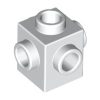 Lego Brick, Modified 1 x 1 with Studs on 4 Sides, White