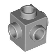 Lego BRICK 1X1 W. 4 KNOBS, Light grey