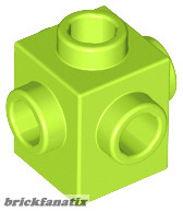 Lego BRICK 1X1 W. 4 KNOBS, Lime