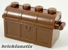 Lego Container, Treasure Chest Bottom - Slots in Back with Same Color Container, Treasure Chest Lid - Thick Hinge, Brown ( Old Brown )