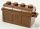Lego Container, Treasure Chest Bottom - Slots in Back with Same Color Container, Treasure Chest Lid - Thick Hinge, Reddish brown