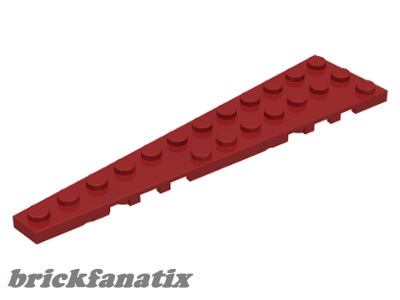Lego LEFT PLATE 3X12 W/ANGLE, Dark red
