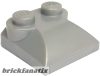 Lego Slope, Curved 2 x 2 x 2/3 with 2 Studs and Curved Sides, Pearl light gray